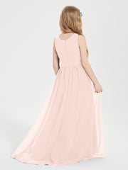 Junior Robes de Demoiselle d'Honneur Asymétriques Exquises Rose Perle