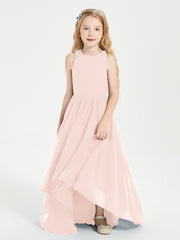 Junior Robes de Demoiselle d'Honneur Asymétriques Exquises Rose Perle