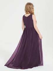 Junior Robes de Demoiselle d'Honneur Asymétriques Exquises Plum