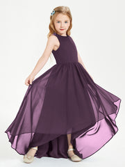 Junior Robes de Demoiselle d'Honneur Asymétriques Exquises Plum