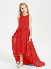 Junior Robes de Demoiselle d'Honneur Asymétriques Exquises Rouge