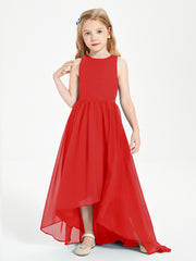 Junior Robes de Demoiselle d'Honneur Asymétriques Exquises Rouge
