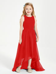 Junior Robes de Demoiselle d'Honneur Asymétriques Exquises Rouge
