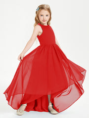 Junior Robes de Demoiselle d'Honneur Asymétriques Exquises Rouge