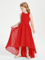 Junior Robes de Demoiselle d'Honneur Asymétriques Exquises Rouge