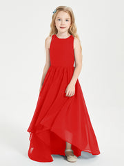 Junior Robes de Demoiselle d'Honneur Asymétriques Exquises Rouge