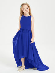 Junior Robes de Demoiselle d'Honneur Asymétriques Exquises Bleu Royale