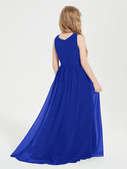Junior Robes de Demoiselle d'Honneur Asymétriques Exquises Bleu Royale