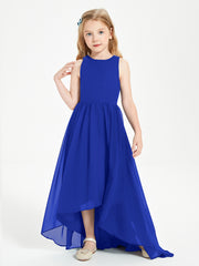 Junior Robes de Demoiselle d'Honneur Asymétriques Exquises Bleu Royale