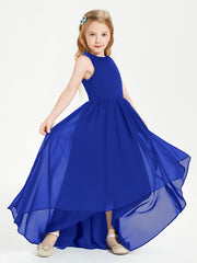 Junior Robes de Demoiselle d'Honneur Asymétriques Exquises Bleu Royale