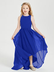 Junior Robes de Demoiselle d'Honneur Asymétriques Exquises Bleu Royale