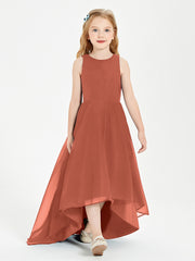 Junior Robes de Demoiselle d'Honneur Asymétriques Exquises Rouille