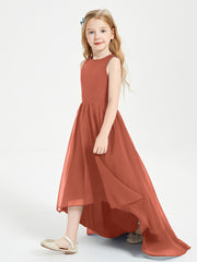 Junior Robes de Demoiselle d'Honneur Asymétriques Exquises Rouille