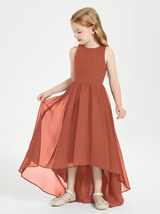 Junior Robes de Demoiselle d'Honneur Asymétriques Exquises Rouille