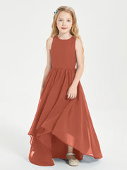 Junior Robes de Demoiselle d'Honneur Asymétriques Exquises Rouille