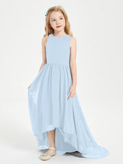 Junior Robes de Demoiselle d'Honneur Asymétriques Exquises Bleu Ciel