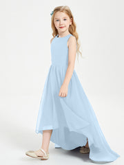 Junior Robes de Demoiselle d'Honneur Asymétriques Exquises Bleu Ciel