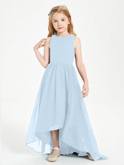 Junior Robes de Demoiselle d'Honneur Asymétriques Exquises Bleu Ciel