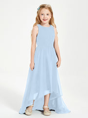 Junior Robes de Demoiselle d'Honneur Asymétriques Exquises Bleu Ciel