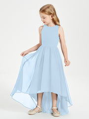 Junior Robes de Demoiselle d'Honneur Asymétriques Exquises Bleu Ciel