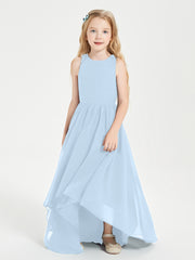 Junior Robes de Demoiselle d'Honneur Asymétriques Exquises Bleu Ciel