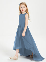Junior Robes de Demoiselle d'Honneur Asymétriques Exquises Bleu de Schiste