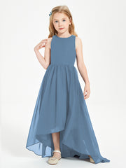 Junior Robes de Demoiselle d'Honneur Asymétriques Exquises Bleu de Schiste