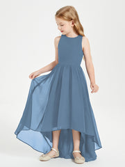 Junior Robes de Demoiselle d'Honneur Asymétriques Exquises Bleu de Schiste