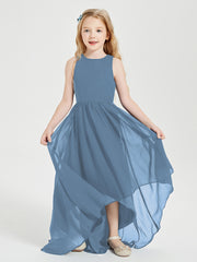 Junior Robes de Demoiselle d'Honneur Asymétriques Exquises Bleu de Schiste