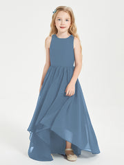 Junior Robes de Demoiselle d'Honneur Asymétriques Exquises Bleu de Schiste