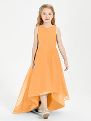 Junior Robes de Demoiselle d'Honneur Asymétriques Exquises Mandarine