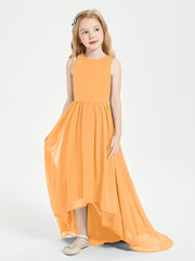Junior Robes de Demoiselle d'Honneur Asymétriques Exquises Mandarine