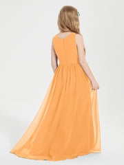 Junior Robes de Demoiselle d'Honneur Asymétriques Exquises Mandarine