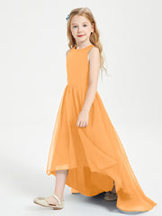 Junior Robes de Demoiselle d'Honneur Asymétriques Exquises Mandarine