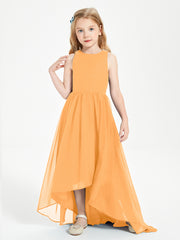 Junior Robes de Demoiselle d'Honneur Asymétriques Exquises Mandarine
