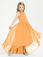 Junior Robes de Demoiselle d'Honneur Asymétriques Exquises Mandarine