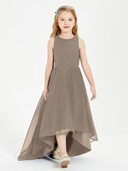 Junior Robes de Demoiselle d'Honneur Asymétriques Exquises Taupe