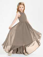 Junior Robes de Demoiselle d'Honneur Asymétriques Exquises Taupe