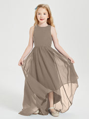 Junior Robes de Demoiselle d'Honneur Asymétriques Exquises Taupe