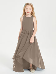 Junior Robes de Demoiselle d'Honneur Asymétriques Exquises Taupe