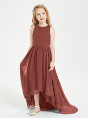 Junior Robes de Demoiselle d'Honneur Asymétriques Exquises Terracotta