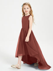Junior Robes de Demoiselle d'Honneur Asymétriques Exquises Terracotta