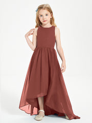 Junior Robes de Demoiselle d'Honneur Asymétriques Exquises Terracotta
