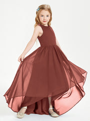 Junior Robes de Demoiselle d'Honneur Asymétriques Exquises Terracotta