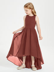Junior Robes de Demoiselle d'Honneur Asymétriques Exquises Terracotta