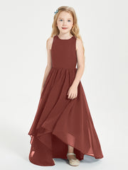 Junior Robes de Demoiselle d'Honneur Asymétriques Exquises Terracotta