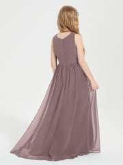 Junior Robes de Demoiselle d'Honneur Asymétriques Exquises Vintage Mauve