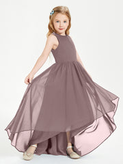 Junior Robes de Demoiselle d'Honneur Asymétriques Exquises Vintage Mauve
