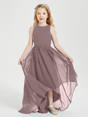 Junior Robes de Demoiselle d'Honneur Asymétriques Exquises Vintage Mauve