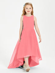 Junior Robes de Demoiselle d'Honneur Asymétriques Exquises Pastèque